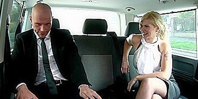 Alluring Czech blondie gets banged hard and eats cum in lustful car fuck with Barbara Nova