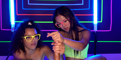 And Give Neon Handjob With Louise Louellen, Lulu Chu And Ella Cruz