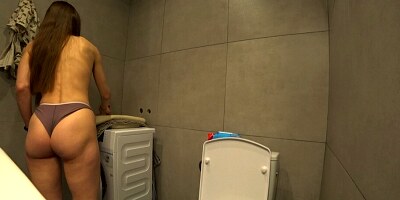 Cheating.Guy Fucks My Wife In The Bathroom When I'm At Work.Real Home Video